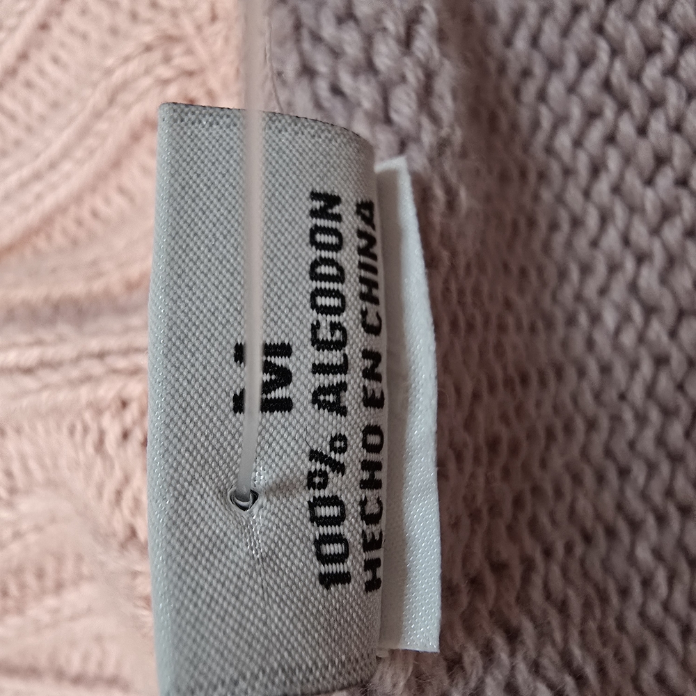 Claiborne Pink V-Neck Sweater Textured Knit - Picture 4 of 5